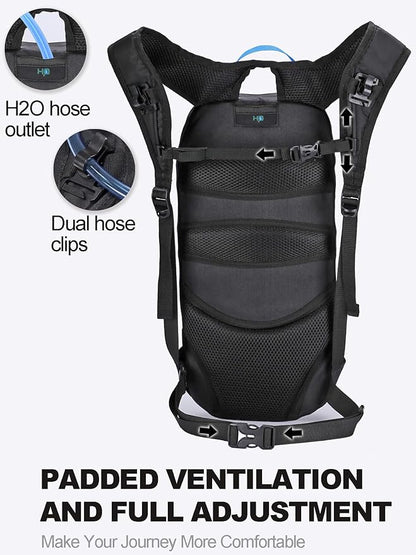 Hydration Backpack, Lightweight Hydration Pack with 2L Water Bladder, 6L Water Backpack for Men Women Cycling, Hiking, Mountain Biking, Skiing