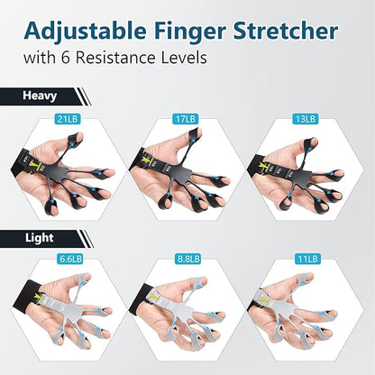 13 PCS Grip Strength Trainer Kit, Hand Gripper Strengthener, Forearm Strengthener, Finger Strengthener, Finger Exerciser, Stress Relief Ball, Forearm Workout Ring for Muscle Building and Injury Recover