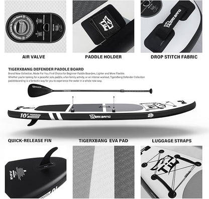 Inflatable Paddle Board with Premium SUP Board Accessories, Allround Paddle Boards for Adults/Kids,Stand Up Paddle Board Defender Collection