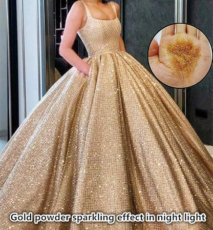 Go Ho Hair and Body Glitter Spray,Gold Glitter Spray Dry Powder Makeup for Clothes,Festival Loose Sparkle Powder,Holographic Ultra Fine Resin Glitters for Crafts,10g