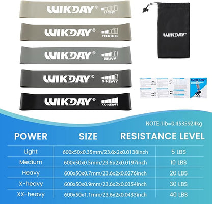 Resistance Bands for Working Out Exercise Loop Bands Workout Bands Set for Men Women Body Stretching, Crossfit Training, Home Workout, Physical Therapy, Booty Legs, Set of 5