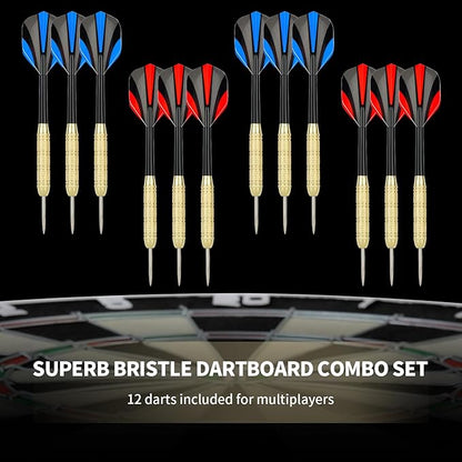 EVA Dartboard Surround Wall Protector, Sisal/Bristle Dartboard and 18g Steel Tip Darts Set Optional