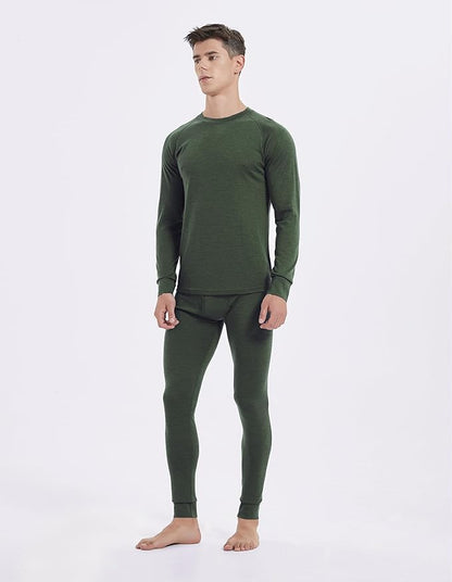 Iguana Mens 100% Merino Wool Base Layer Sets for Ski Lightweight Thermal Underwear
