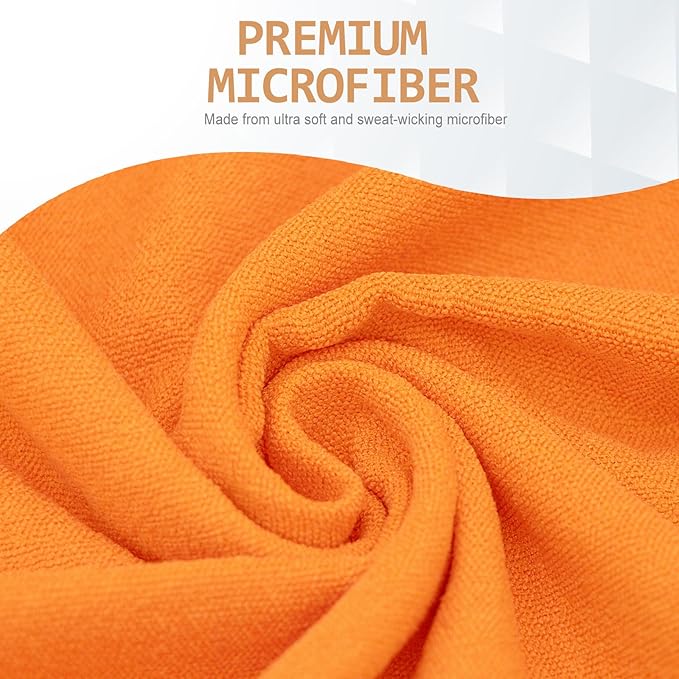 Eunzel Yoga Towel,Hot Yoga Mat Towel with Grip Dots Sweat Absorbent Non-Slip for Hot Yoga, Pilates and Workout 24" x72", Orange