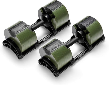 NÜOBELL® Adjustable Dumbbell Set, 5-50 LB or 5-80 LB, Easy Twist 2024-25 Model, All-In-One Weights Set (Pair) for Home, Original Manufacturer
