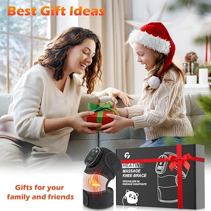 Electric Heated Knee Massager, 3-in-1 Cordless Knee Brace with Heat and Massage for Knee Elbow Shoulder Wrap with 3 Vibration & Heating Modes