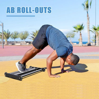 Glute Ham Glider, Multi-Functional Hamstring Roller with Smooth Wheels, V-Bar for Hamstring Curls, Ab Glider Workout & Core Strength Training