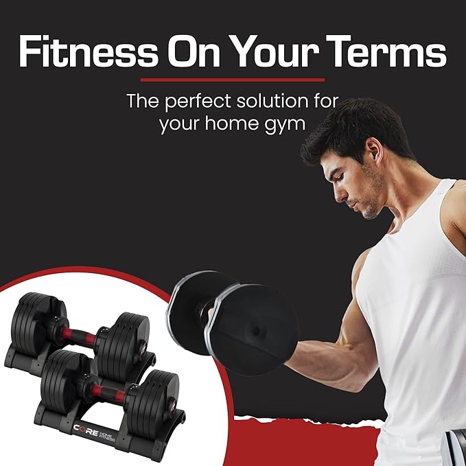 Core Fitness® Adjustable Dumbbell Weight Set by Affordable Dumbbells