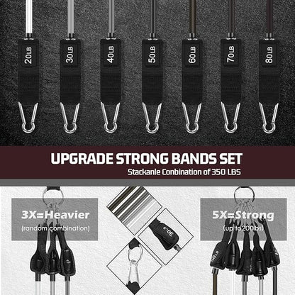 VEICK Resistance Bands, Exercise Bands for Working Out with Handles, Elastic Workout Bands for Men Women, Exercising Bands for Strength Training Equipment at Home Gym