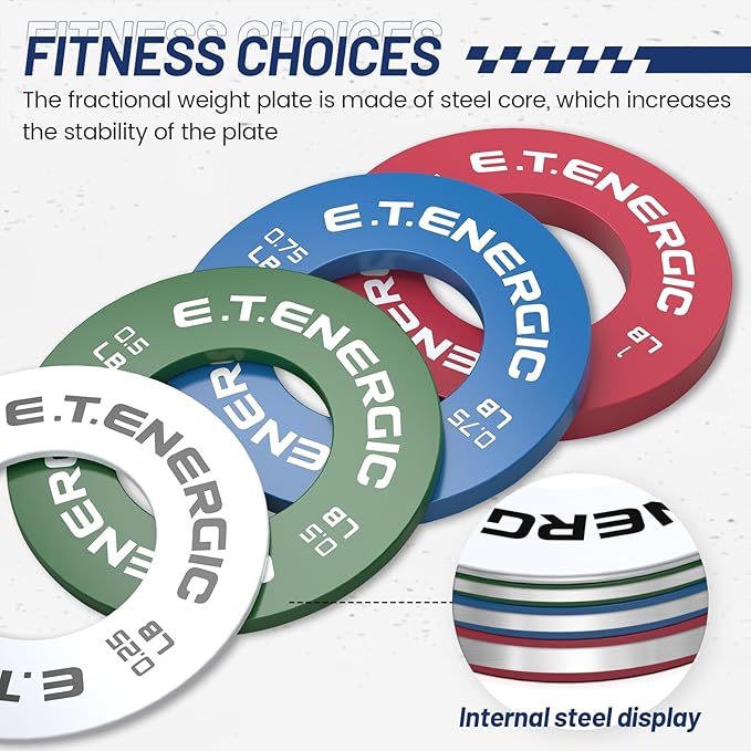 Fractional Weight Plates Set, Odorless Micro Weight Plates for Olympic Barbells for Change Plates Strength Training