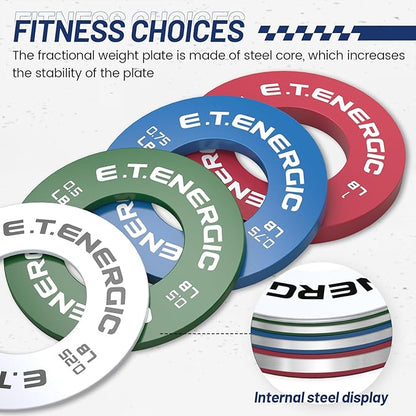 Fractional Weight Plates Set, Odorless Micro Weight Plates for Olympic Barbells for Change Plates Strength Training