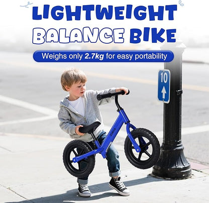 12 inch Toddler Balance Bike Adjustable Handlebar & Seat Anti-Slip Grip Suitable for 2-5 Years Old with Footrest Lightweight for Tolddlers Boys Girls Multiple Colors to Choose