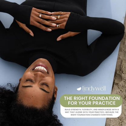 Lindywell Pilates Yoga Workout Mat Non Slip 6mm, 8mm, 10mm Thick - 6ft x 26in