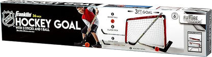 Franklin Sports 36" NHL Hockey Goal with 2 Sticks - Youth Hockey Goal and Stick Set - Official NHL Product