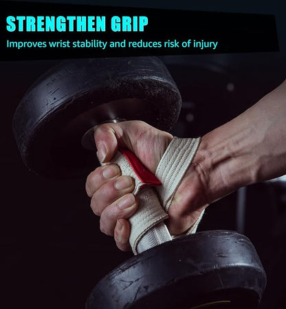 HiRui Cotton Lifting Wrist Straps (Pair) for Weightlifting Powerlifting Bodybuilding Strength Training | Wrist Support Wraps for Enhanced Grip & Stability - Soft & Durable, 13 inch Fits All