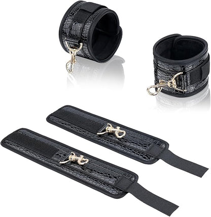 6pcs Black PU Adjustable Straps Sports Training Fitness Gear Home Yoga Set