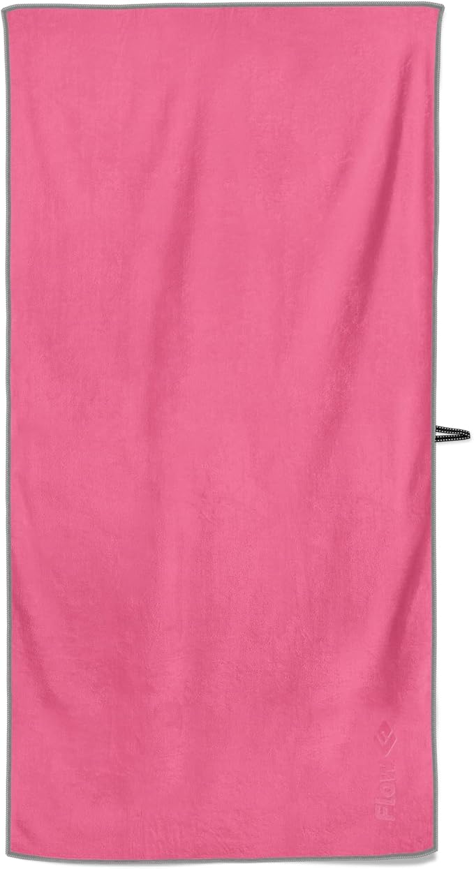 Flow Hydro Sport Towel - Quick Dry Swimming Towels in Microfiber for Swim, Pool, Triathlon, and Other Water Sports in Medium, Extra Large, and Hooded Sizes (Pink, X-Large (72" x 40"))
