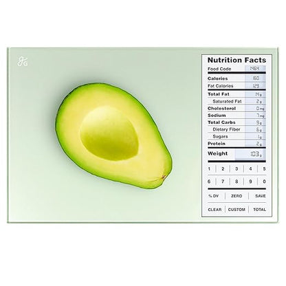 Greater Goods Nutrition Scale with Food Grade Glass, Perfect for Calorie Counting, Meal Prep, and Weight Loss (Sage Green)