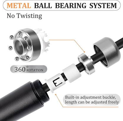 1LB Weighted Jump Ropes for fitness Women Men, Tangle-Free Ball Bearing Rapid Speed Skipping Jump Rope with Adjustable 9mm Cotton & PVC Cord, Aluminum Handles for MMA, Boxing, CrossFit, Weight-loss Workouts