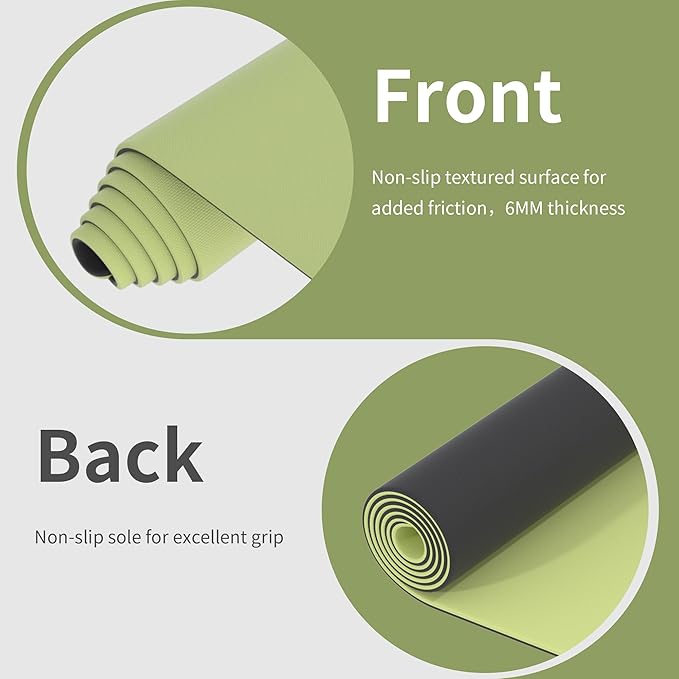 HAHE Non Slip Yoga Mat Wide, (72"L X 32"W, 0.24" Thick) Large Fitness Exercise Mat with Carrying Strap, Eco-Friendly POE Yoga Mats for Home, Gym, Pilates, Stretching