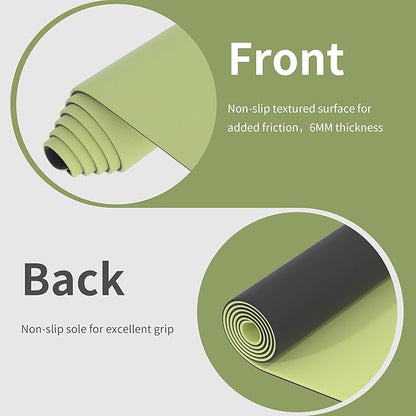 HAHE Non Slip Yoga Mat Wide, (72"L X 32"W, 0.24" Thick) Large Fitness Exercise Mat with Carrying Strap, Eco-Friendly POE Yoga Mats for Home, Gym, Pilates, Stretching