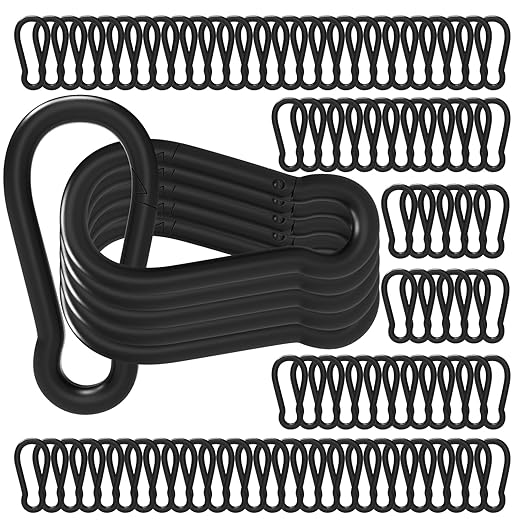 Black Carabiner Clips 2.36IN Spring Snap Hooks M6 120PCS Small Carabiners Galvanized Steel Quick Links Caribiniers for Outdoor,Hiking,Camping,Hammocks,Dog Leashes.Backpack Snaps