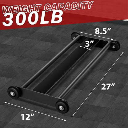 GMWD Glute Ham Glider, Commercial Glute Hamstring Roller with Smooth Wheels, Multi-Function Exercise Wheels, Home Gym Full Body Workout AB Training