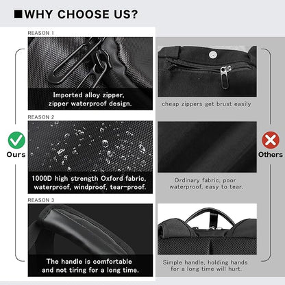 40L Travel Duffle Bag, 4-in-1 Large Gym Bag with Shoe & Wet Clothes and Laptop Compartments, Black