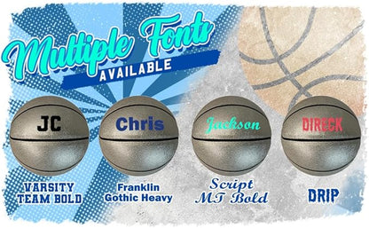 HAMMET Personalized Basketball – Customized Basketball with Your Name or Text – Multiple Colors, Fonts & Designs Available – Durable for Indoor and Outdoor - Ideal Gift for Son, Daughter, Boy or Girl