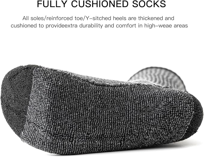 JOYNÉE 8 Pairs Mens Breathable Athletic Crew Socks Arch Support Cushioned Socks for Hiking Sports Running,Sock Size:10-13