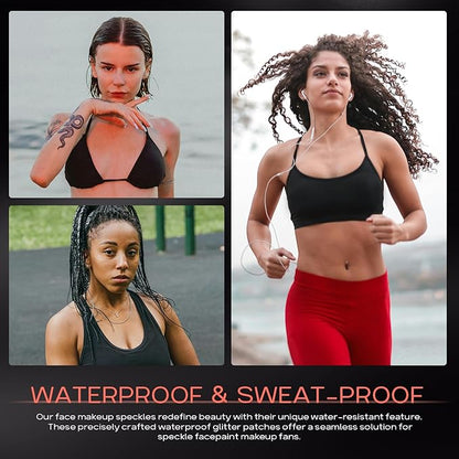 Glitter Freckles Face Tattoo,Glitter Freckle,Sparkle Makeup Patches-Rose Gold-Face Glitter Speckles Patches,10pcs