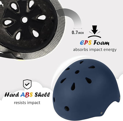 Kids Bike Helmet, Adjustable and Multi-Sport, from Toddler to Youth, 3 Sizes