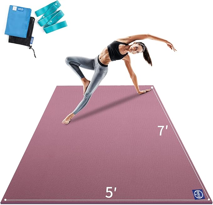 MRO Extra Large Yoga Mat, 12'x6'/9'x6'/7'x5'/6'x4' (9MM) Extra Wide and Thick Exercise Mats for Home Gym Workout, Non-Slip, Soft for Women and Men Fitness, Ideal for Barefoot Yoga, Pilates, stretching