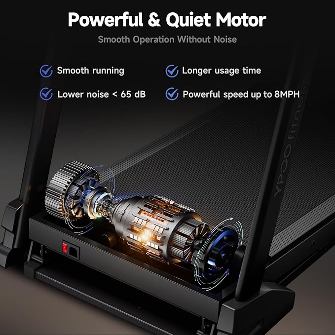 Treadmills for Home Use, Walking Pad Treadmill with Incline, Auto Foldable Treadmill for Home, 8.0 MPH Running Treadmill with Bluetooth Enabled, 300 lbs User Capacity