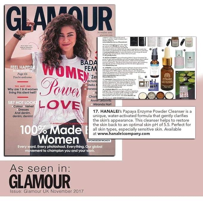 Hanalei Papaya Powder Face Cleanser - Gentle Daily Exfoliating Wash, Hydrating Non-Stripping Formula for All Skin Types - Travel-Friendly - Cruelty-Free & Paraben-Free, 60g