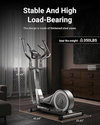 HARISON Elliptical Machine for Home 350 LBS Capacity, Magnetic Elliptical Exercise Machine with 16-Level Resistance Control, Elliptical Trainer with HARISON Bluetooth