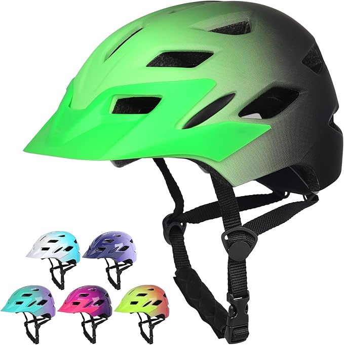 Kids Bike Helmet,Bavilk Kids Boys Girls Bike Helmets with LED Light Detachable Visor Children Youth Teen Multi-Sport for Skating Cycling Scooter Skateboard Adjustable & Lightweight 19.7"-22.4"
