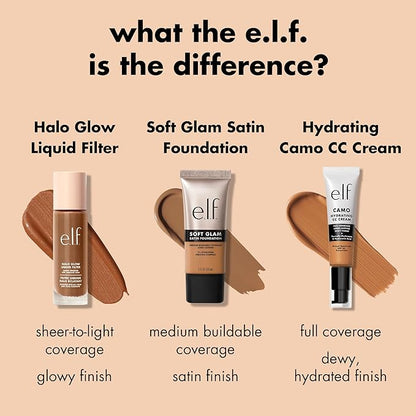 e.l.f. Soft Glam Foundation, Medium Coverage, Long-Lasting & Buildable Foundation For A Smooth, Satin Finish, Vegan & Cruelty-Free, 35 Medium Cool