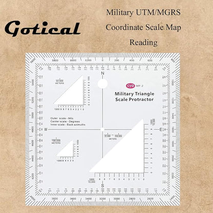 1.2mm Transparent Plastic Military UTM/MGRS Coordinate Scale Map