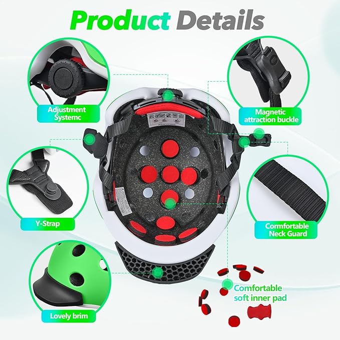 Kids Bike Helmet for 5-8-14 Kids Skateboard Helmet Boys Girls Child Youth Adjustable Lightweight Ventilation and Multi-Sports Scooter Cycling Roller Balance Bike