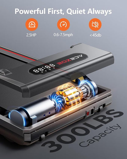 3 in 1 Under Desk Treadmill with 10% Incline, Walking Pad Treadmill with Removable Desk Workstation, Adjustable Height for Different Need, Foldable for Home Small Office