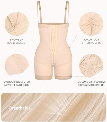 FeelinGirl Faja Body Shaper Tummy Control Shapewear for Women Butt Lifter Post Surgery Fajas Postparto Para Mujer