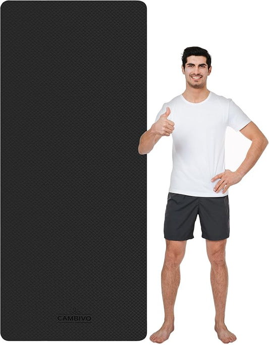 CAMBIVO Extra Wide Yoga Mat for Women and Men (72"/84"x 32"x 1/4") TPE Workout Mat, Non-slip Large Exercise Fitness Mat for Yoga, Pilates, Workout