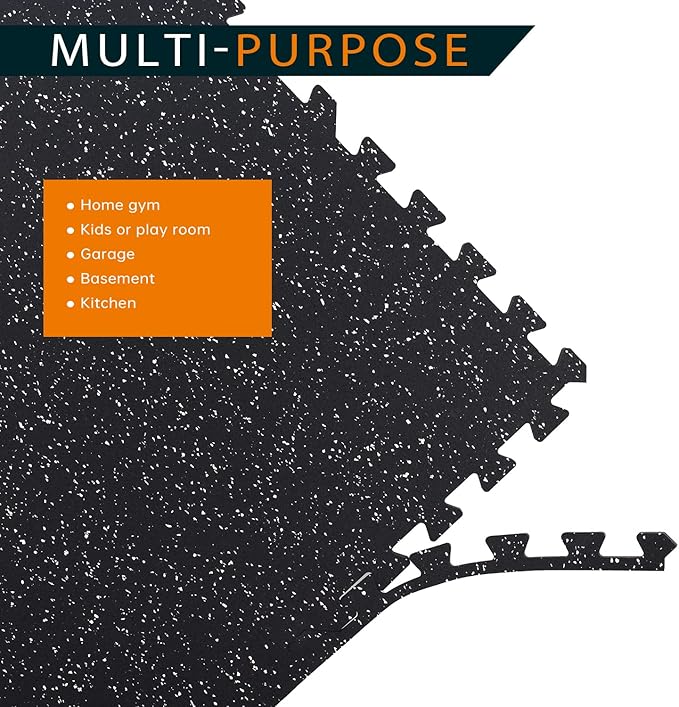 1/2in Thick 48 Sq Ft Rubber Top High 12 Pcs 24 x 24in Tile,