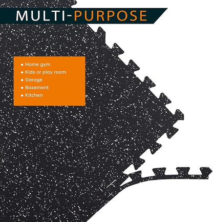 1/2in Thick 48 Sq Ft Rubber Top High 12 Pcs 24 x 24in Tile,