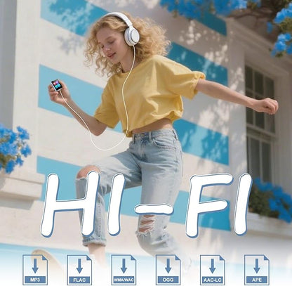 32GB MP3 Player for Kids, 1.8 inch Portable Small Music Bluetooth MP3 Player with Speaker, FM Radio, Voice Recorder, Alarm Clock, Stopwatch, Up to 512GB(Blue)