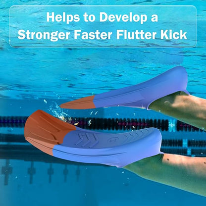 Gintenco Swim Fins, Kids Swim Training Fins for Lap Swimming, Travel Size Flippers with Mesh Bag, Silicone Swimming Fins for Kids Teens Adults Women Men