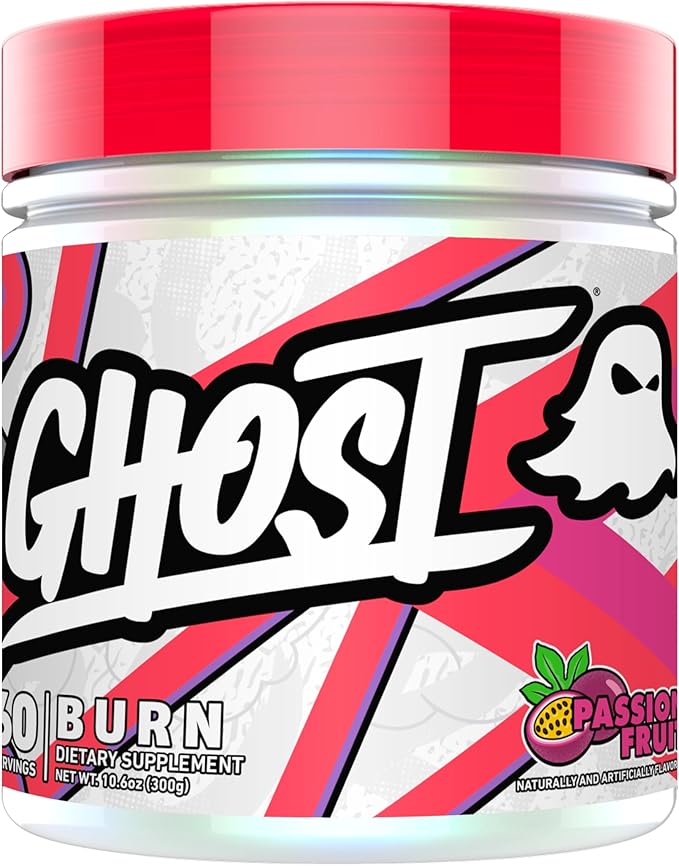 GHOST Burn Weight Management Powder, Passionfruit (60 Servings) - Metabolism & Energy Support Supplement for Men & Women - Natural Caffeine, L-Carnitine & L-Tyrosine - Gluten, Soy & Sugar-Free, Vegan