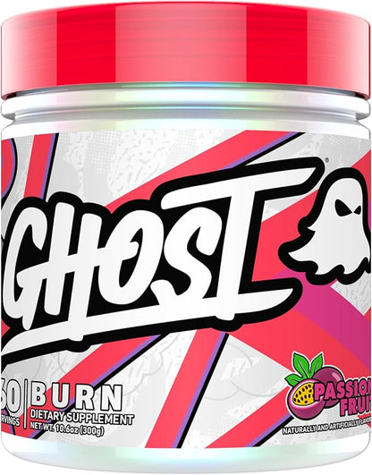 GHOST Burn Weight Management Powder, Passionfruit (60 Servings) - Metabolism & Energy Support Supplement for Men & Women - Natural Caffeine, L-Carnitine & L-Tyrosine - Gluten, Soy & Sugar-Free, Vegan