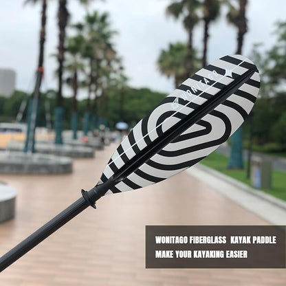 Kayak Paddles with Fiberglass Shaft and Reinforced PP Blade, Floating Adjustable Kayaking Oars, 3 Piece, 220-240 cm/86-94 Inches, 240-260 cm/94-102 Inches